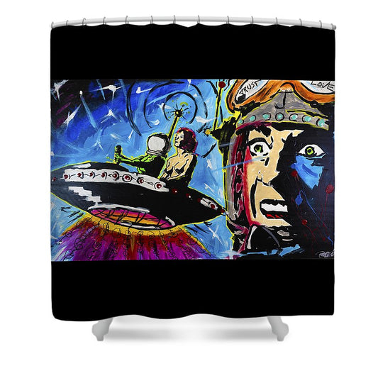 Spaceman Love - Shower Curtain