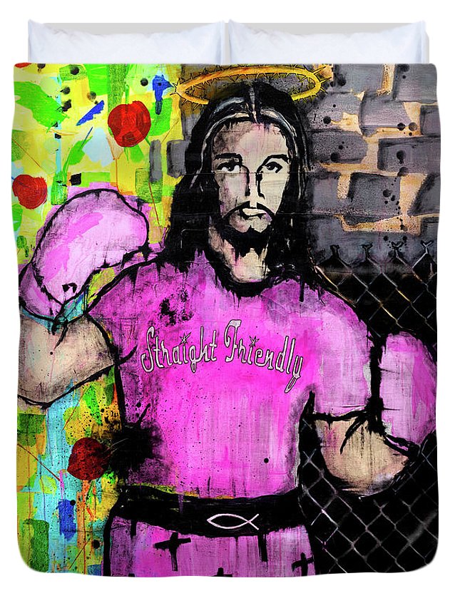 Boxing Jesus - Duvet Cover
