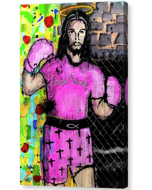 Boxing Jesus - Canvas Print