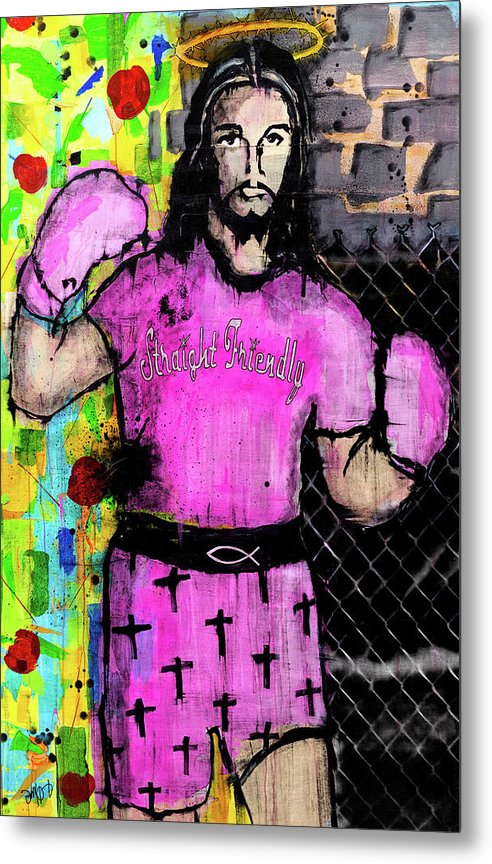 Boxing Jesus - Metal Print