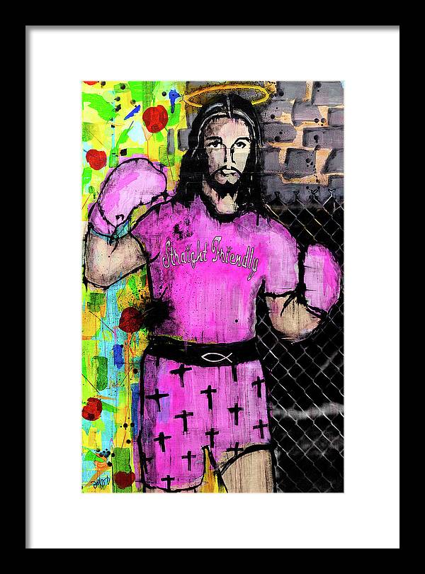 Boxing Jesus - Framed Print