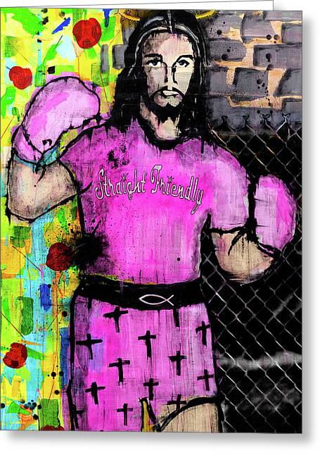 Boxing Jesus - Greeting Card