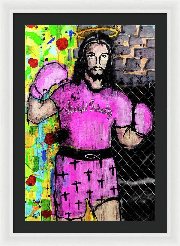 Boxing Jesus - Framed Print
