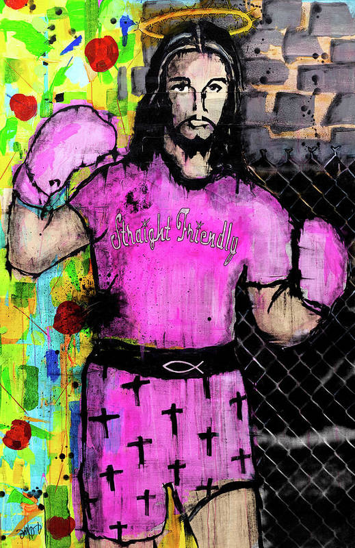 Boxing Jesus - Art Print
