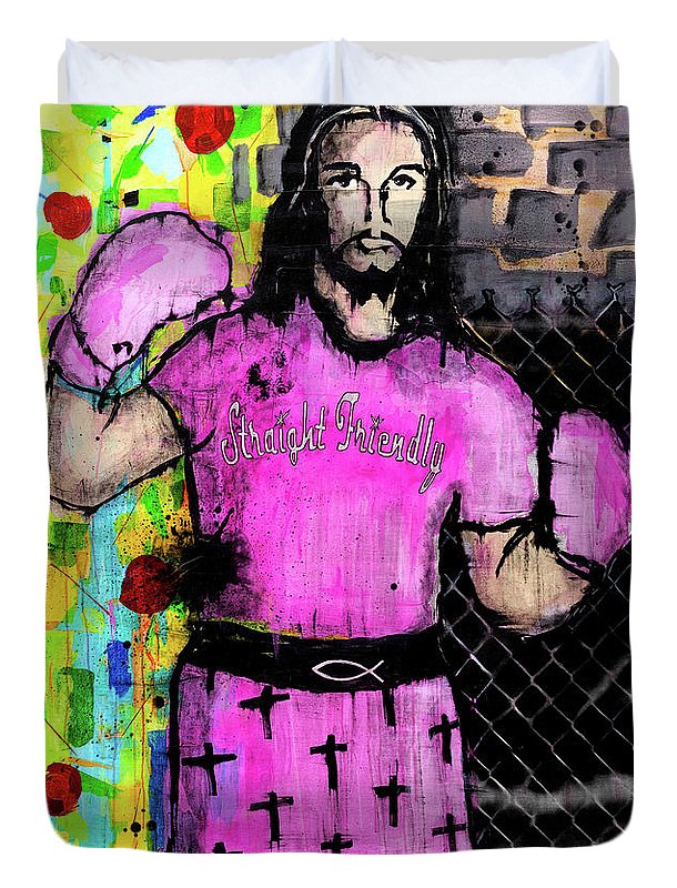 Boxing Jesus - Duvet Cover